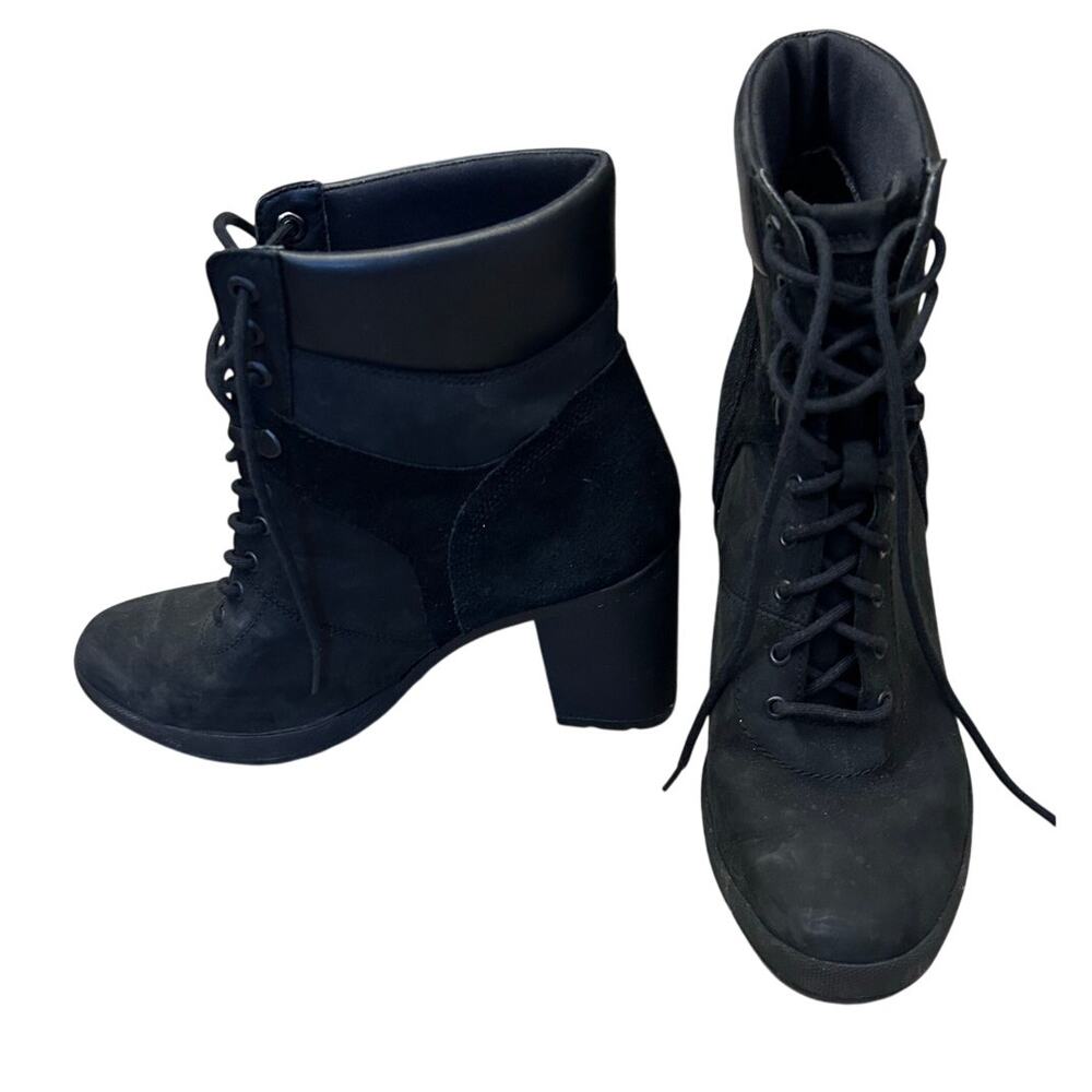 Timberland Women's Camdale Field High Heel Boot Black Nubuck Size 10 - Picture 9 of 11